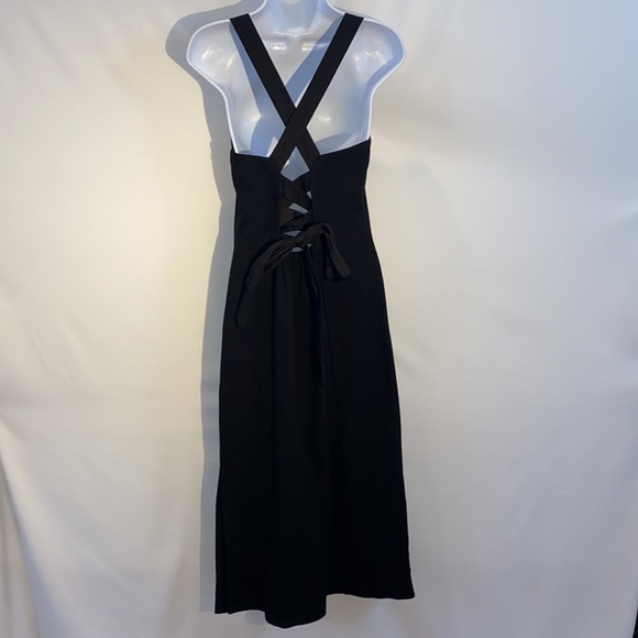 Anthro Porridge Seamed Cross Back Midi Dress in Black size M NWT - Picture 12 of 17